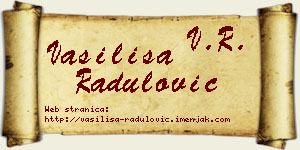 Vasilisa Radulović vizit kartica